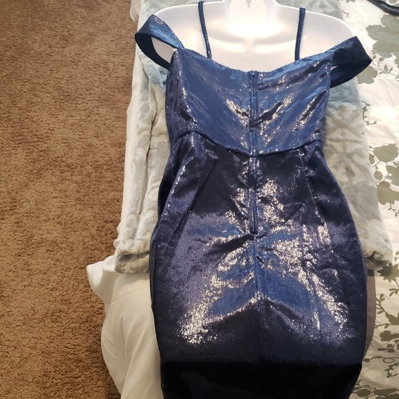 Dear Moon Dk. Navy Shimmer Dress NWT - Picture 4 of 6